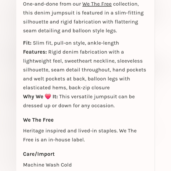 WE THE FREE PEOPLE MATCH POINT JUMPSUIT - Picture 9 of 9